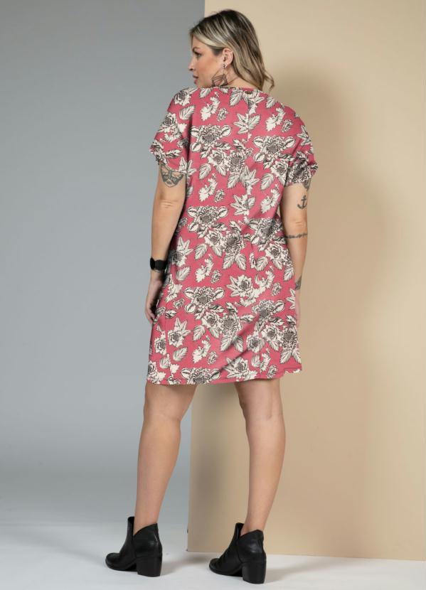 Quintess - Vestido Floral Rosa Soltinho com Bolsos 8
