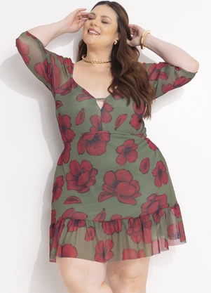 Quintess - Vestido Floral Silvestre em Tule - QUINTESS