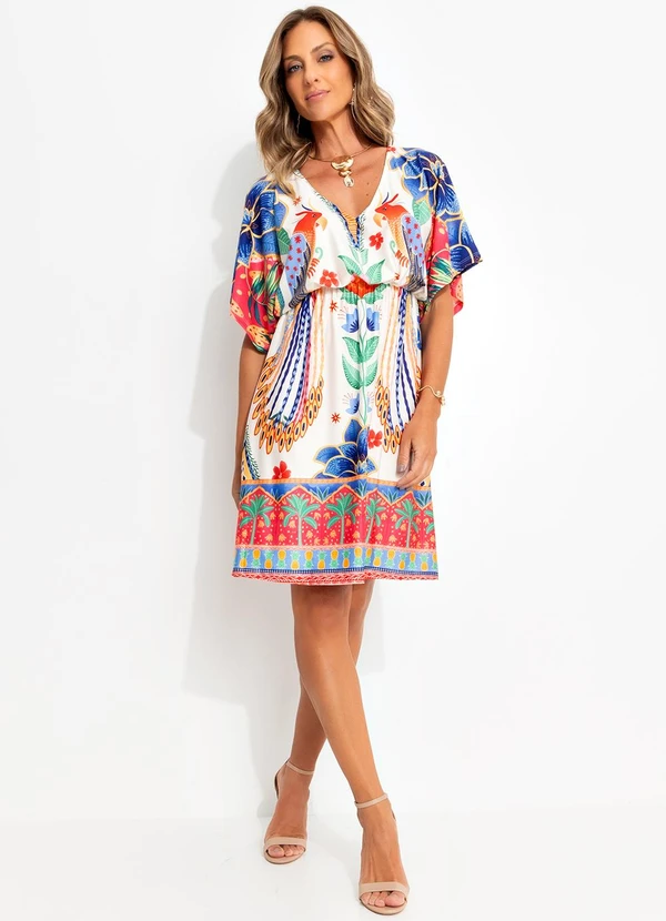Quintess - Vestido Floral Tropical em Malha Fria 3