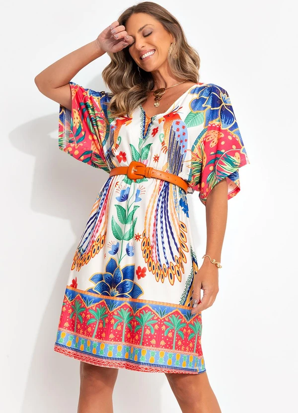 Quintess - Vestido Floral Tropical em Malha Fria 5