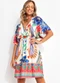 Quintess - Vestido Floral Tropical em Malha Fria - variação: Floral Tropical