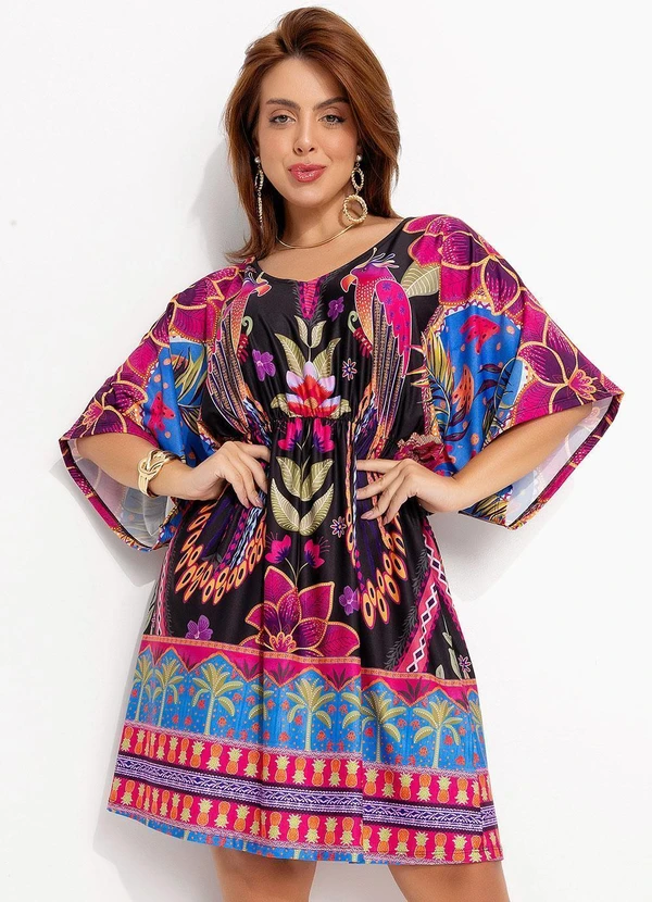 Quintess - Vestido Floral Tropical em Malha Fria 5