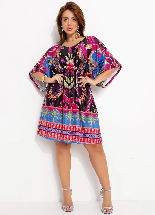 Quintess - Vestido Floral Tropical em Malha Fria 3