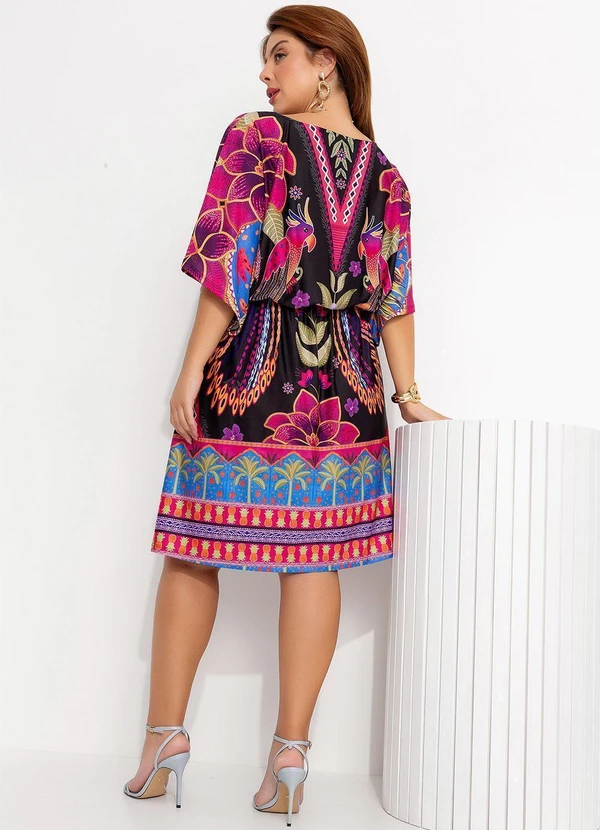 Quintess - Vestido Floral Tropical em Malha Fria 2