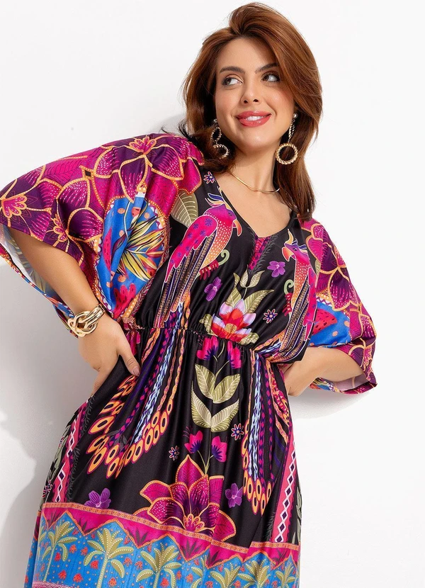 Quintess - Vestido Floral Tropical em Malha Fria 15