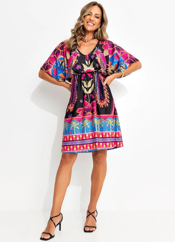 Quintess - Vestido Floral Tropical em Malha Fria 12