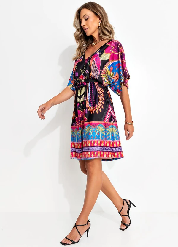 Quintess - Vestido Floral Tropical em Malha Fria 11
