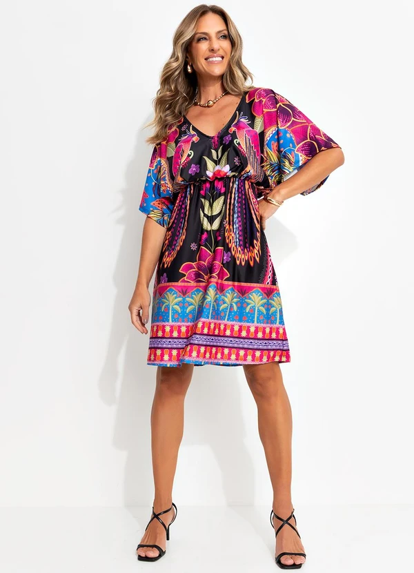 Quintess - Vestido Floral Tropical em Malha Fria 10