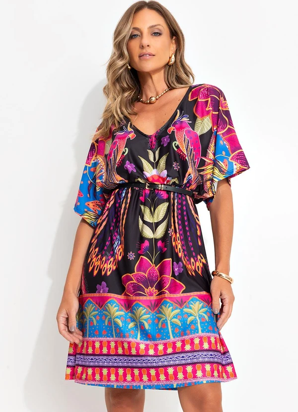 Quintess - Vestido Floral Tropical em Malha Fria 8