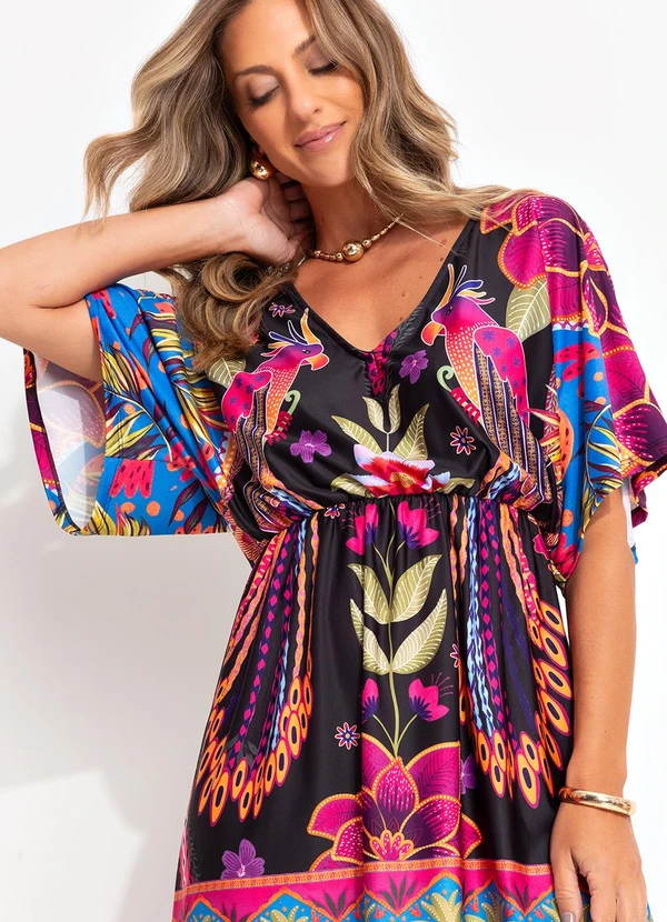 Quintess - Vestido Floral Tropical em Malha Fria 7