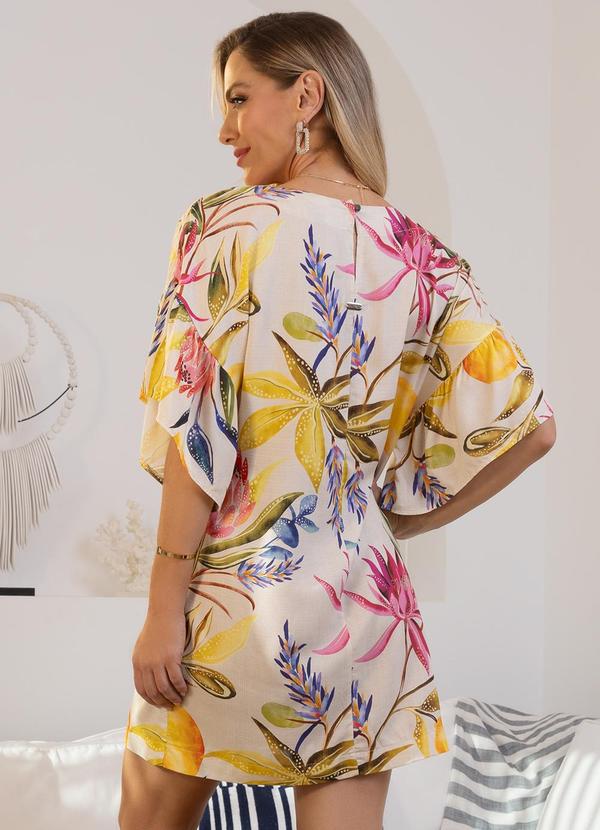 Quintess - Vestido Floral Tropical em Viscose Plana 2