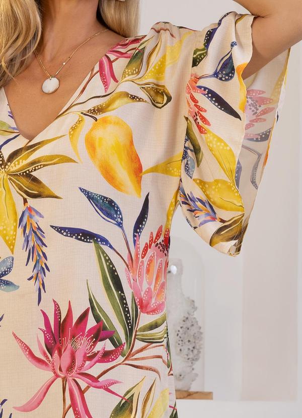 Quintess - Vestido Floral Tropical em Viscose Plana 5