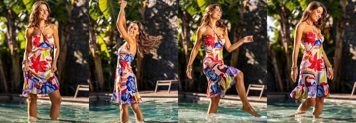 Vestido Floral Tropical Tucanos em Malha Fria