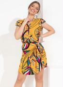 VESTIDO (FLORAL VIBRANTE) COM SOBREPOSIO