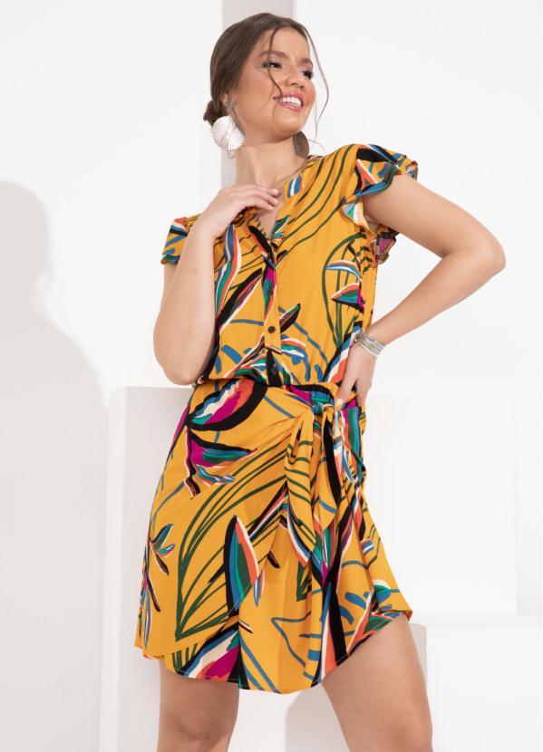 Outlet - Vestido Floral Vibrante com Sobreposição 5