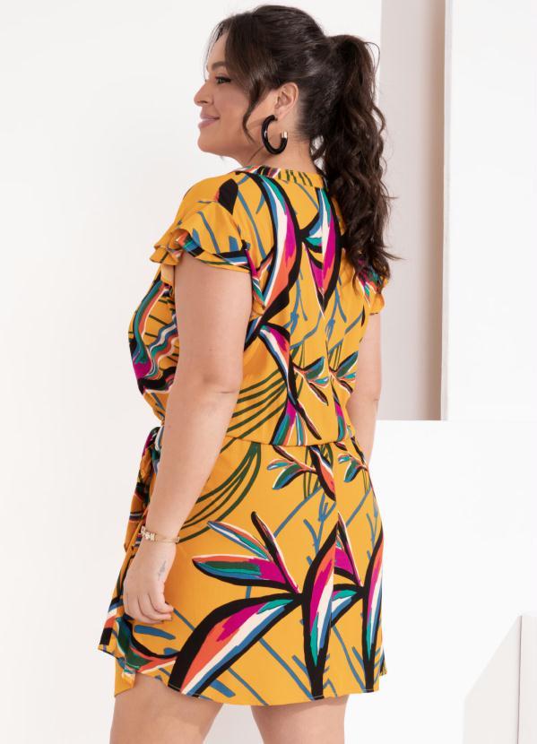 Outlet - Vestido Floral Vibrante com Sobreposição 9