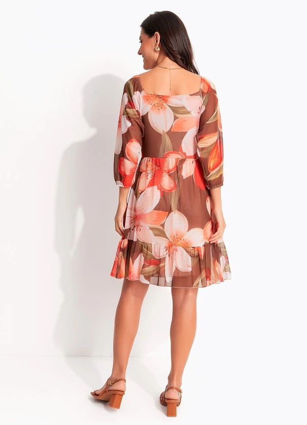 Quintess - Vestido Floral Vintage em Tule Estampado 2