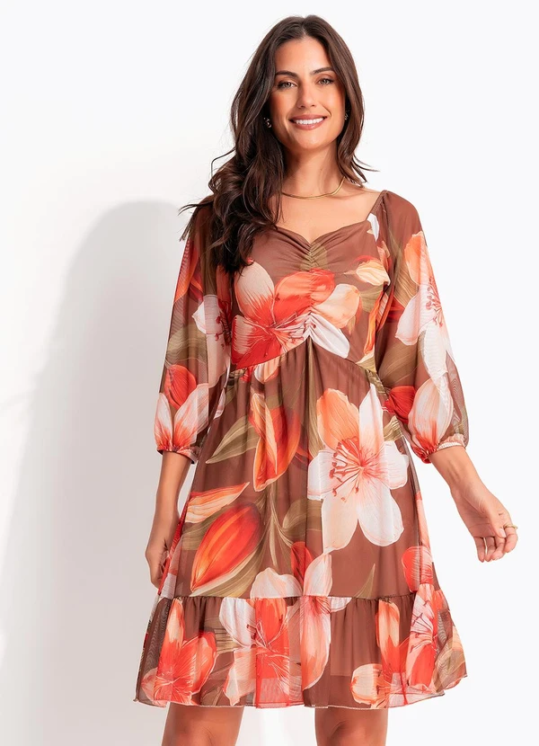 Quintess - Vestido Floral Vintage em Tule Estampado 3