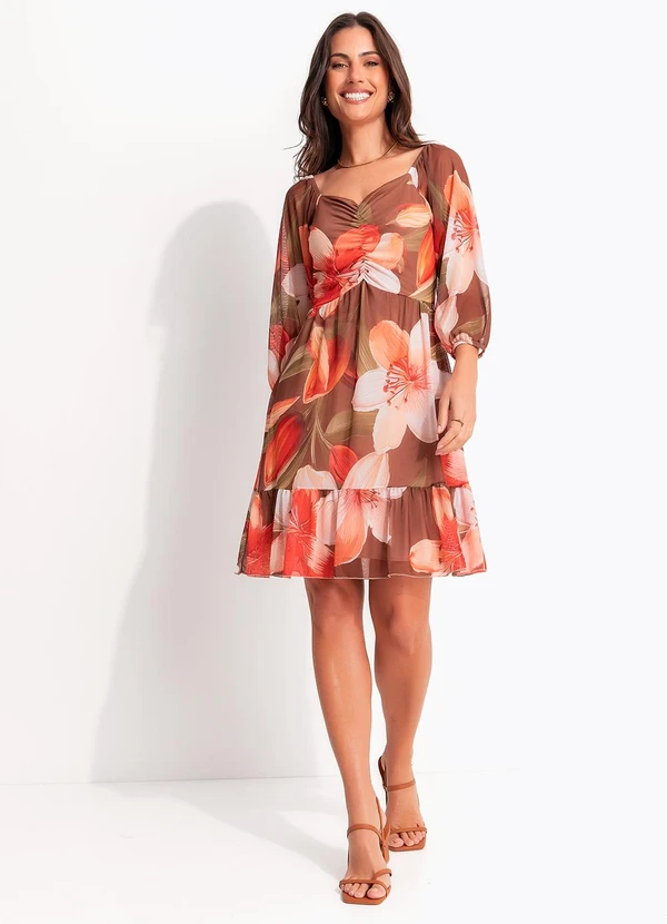 Quintess - Vestido Floral Vintage em Tule Estampado 6