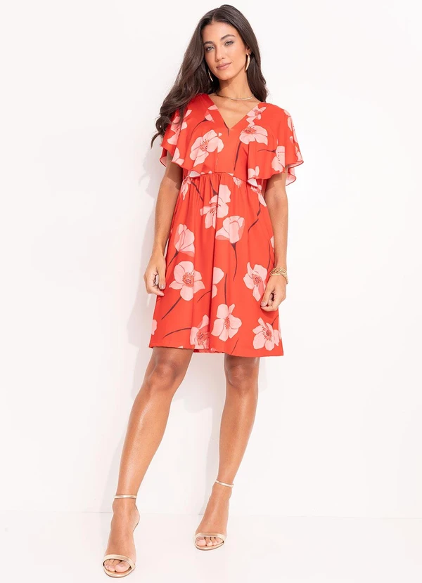 Quintess - Vestido Flores em Malha Fria