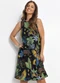 Quintess - Vestido Floresta Preta em Malha de Viscose - variação: Floresta Preta