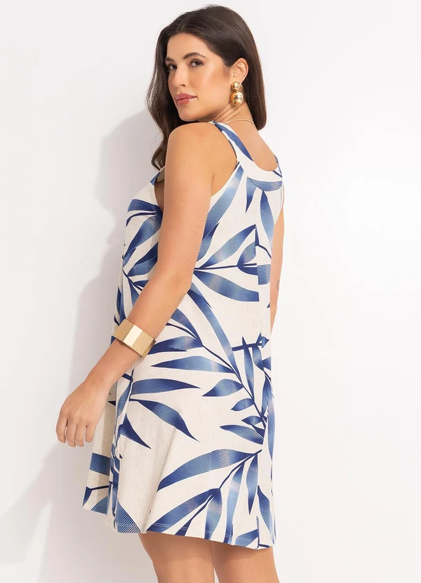 Quintess - Vestido Folhagem Azul 2