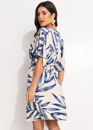 Quintess - Vestido Folhagem Azul - QUINTESS