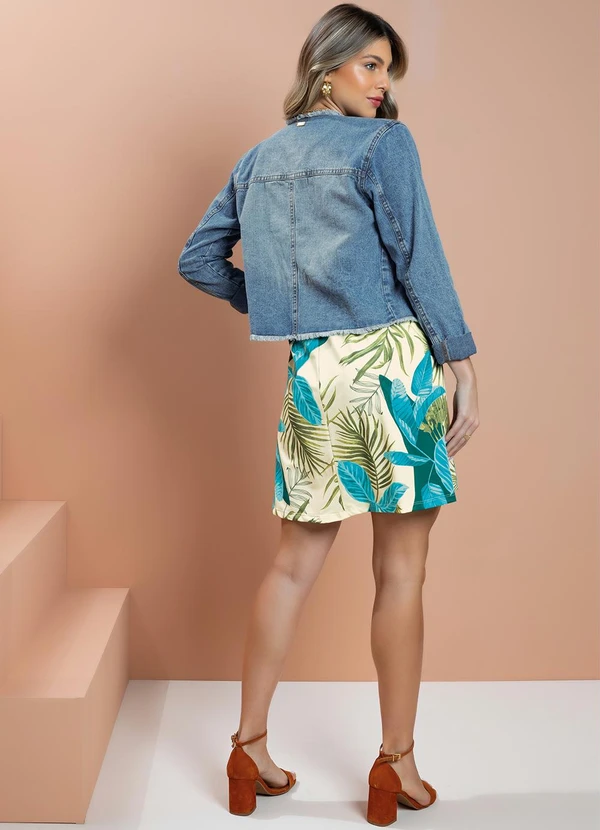 Quintess - Vestido Folhagem Bege em Malha Fria 5