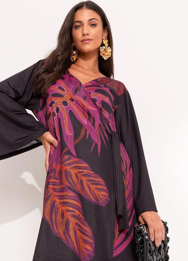 Quintess - Vestido Folhagem Bordada Localizada em Malha Fri 3
