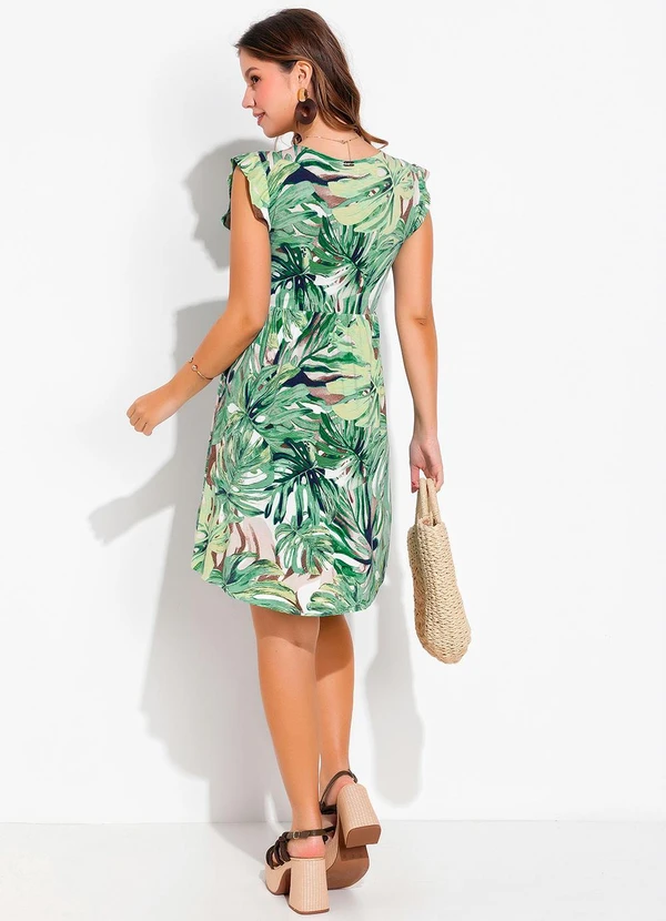 Quintess - Vestido Folhagem Color em Malha de Viscose 4