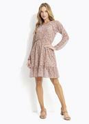 Vestido Folhagem Marrom em Tule