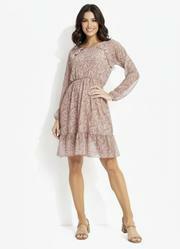 Vestido Folhagem Marrom em Tule