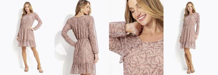 Vestido Folhagem Marrom em Tule