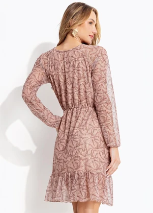 Quintess - Vestido Folhagem Marrom em Tule - QUINTESS