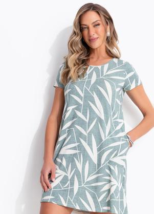Vestido (Folhagem Menta) em Malha de Viscose