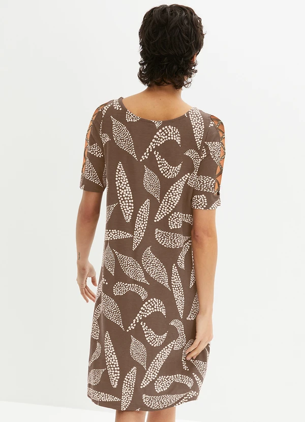 bonprix - Vestido Folhagem Pontilhada em Linho 2