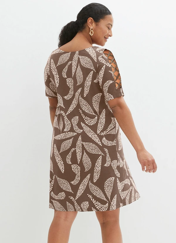 bonprix - Vestido Folhagem Pontilhada em Linho 5