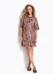 Quintess - Vestido Folhagem Rosê em Malha de Viscose - variação: Folhagem Rosê