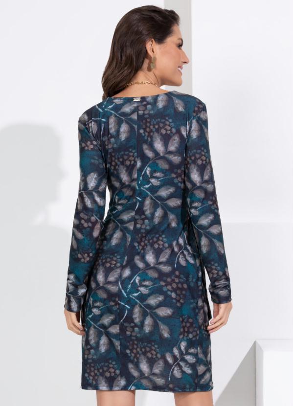 Outlet - Vestido Folhagem Transpassado Fixo com Amarração 2