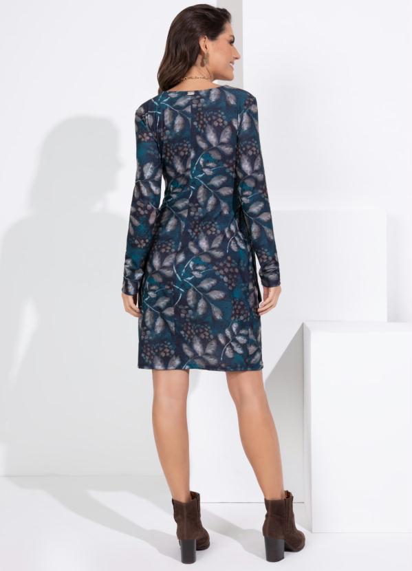 Outlet - Vestido Folhagem Transpassado Fixo com Amarração 4