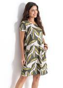 Vestido Folhagem Verde em Malha de Viscose