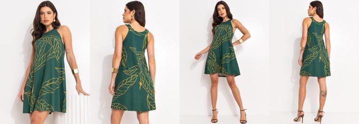 Vestido Folhagem Verde