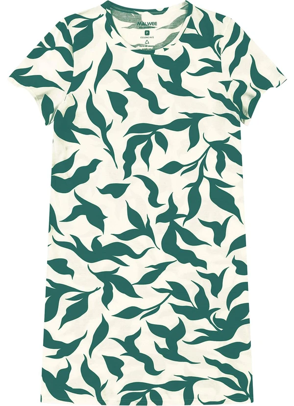 Malwee - Vestido Folhagens em Malha Verde  3