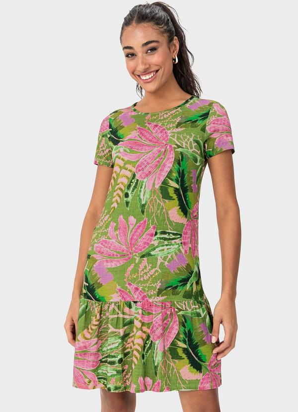 Malwee - Vestido Folhagens Marias Curto Verde
