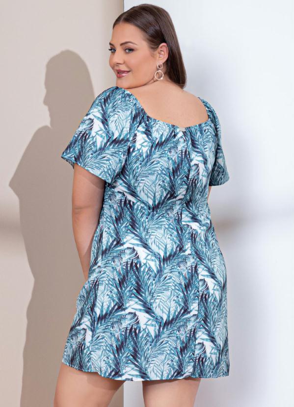 Queima Estoque - Vestido Folhas Degradê com Bolsos Laterais 5