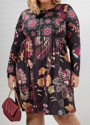 Quintess - Vestido Folk Dark Curto com Tassél - QUINTESS