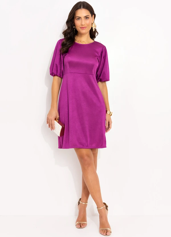 Quintess - Vestido Fúcsia em Malha Illusione 3