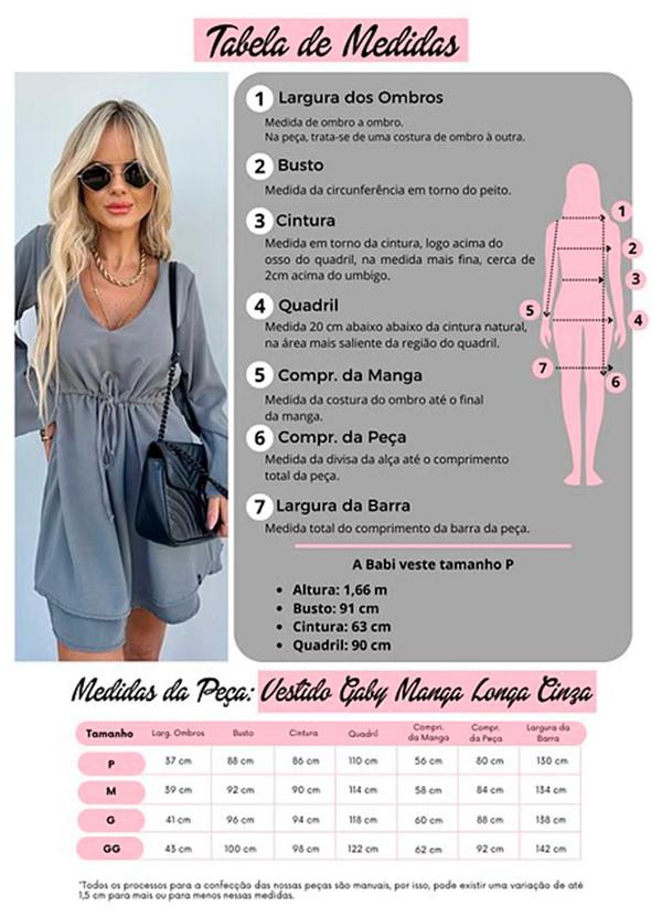 Amo Brand - Vestido Gaby Manga Longa Cinza 7