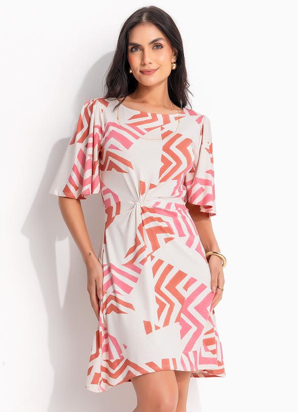 Vestido (Geomtrico Bicolor) em Malha de Viscose