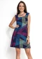 Moda Pop - Vestido Preto em Malha - variação: Geométrico Colorido